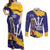 Barbados Royals Cricket Custom Couples Matching Off Shoulder Maxi Dress and Long Sleeve Button Shirt 3rd Champions Trophy Proud - Blue - Wonder Print Shop