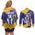 Barbados Royals Cricket Custom Couples Matching Off Shoulder Short Dress and Long Sleeve Button Shirt 3rd Champions Trophy Proud - Blue - Wonder Print Shop