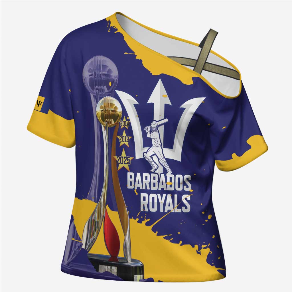 Barbados Royals Cricket Custom Cross Shoulder Shirt 3rd Champions Trophy Proud - Blue - Wonder Print Shop