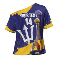 Barbados Royals Cricket Custom Cross Shoulder Shirt 3rd Champions Trophy Proud - Blue - Wonder Print Shop