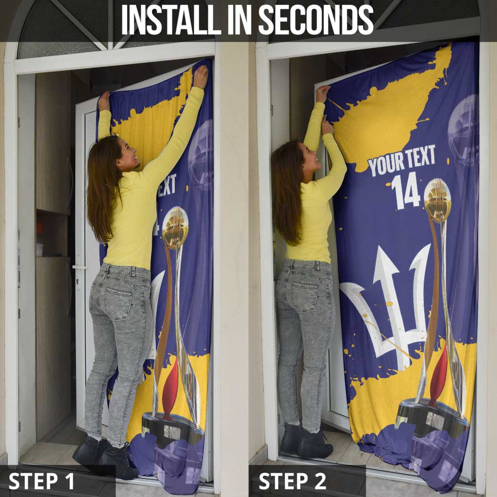 Barbados Royals Cricket Custom Door Cover 3rd Champions Trophy Proud - Blue - Wonder Print Shop
