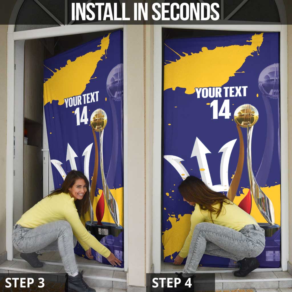 Barbados Royals Cricket Custom Door Cover 3rd Champions Trophy Proud - Blue - Wonder Print Shop