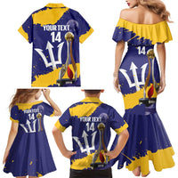 Barbados Royals Cricket Custom Family Matching Mermaid Dress and Hawaiian Shirt 3rd Champions Trophy Proud - Blue - Wonder Print Shop