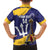 Barbados Royals Cricket Custom Family Matching Off The Shoulder Long Sleeve Dress and Hawaiian Shirt 3rd Champions Trophy Proud - Blue - Wonder Print Shop