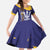 Barbados Royals Cricket Custom Family Matching Off The Shoulder Long Sleeve Dress and Hawaiian Shirt 3rd Champions Trophy Proud - Blue - Wonder Print Shop