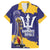 Barbados Royals Cricket Custom Family Matching Off The Shoulder Long Sleeve Dress and Hawaiian Shirt 3rd Champions Trophy Proud - Blue - Wonder Print Shop