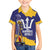 Barbados Royals Cricket Custom Family Matching Off The Shoulder Long Sleeve Dress and Hawaiian Shirt 3rd Champions Trophy Proud - Blue - Wonder Print Shop