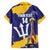 Barbados Royals Cricket Custom Family Matching Off Shoulder Maxi Dress and Hawaiian Shirt 3rd Champions Trophy Proud - Blue - Wonder Print Shop
