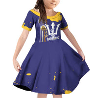 Barbados Royals Cricket Custom Family Matching Off Shoulder Short Dress and Hawaiian Shirt 3rd Champions Trophy Proud - Blue - Wonder Print Shop