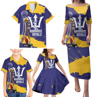 Barbados Royals Cricket Custom Family Matching Puletasi and Hawaiian Shirt 3rd Champions Trophy Proud - Blue - Wonder Print Shop