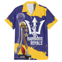 Barbados Royals Cricket Custom Family Matching Short Sleeve Bodycon Dress and Hawaiian Shirt 3rd Champions Trophy Proud - Blue - Wonder Print Shop