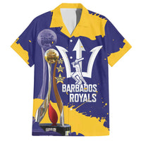 Barbados Royals Cricket Custom Family Matching Summer Maxi Dress and Hawaiian Shirt 3rd Champions Trophy Proud - Blue - Wonder Print Shop