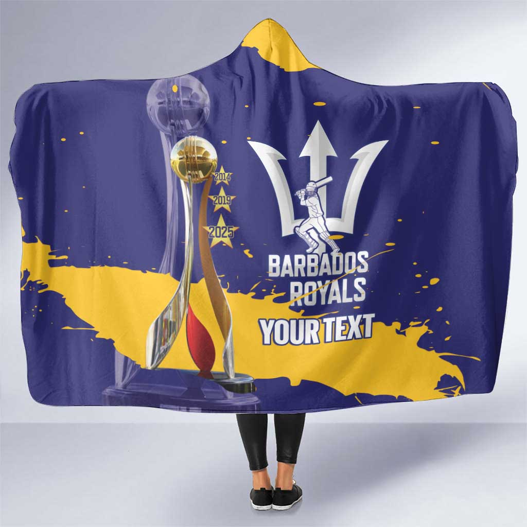 Barbados Royals Cricket Custom Hooded Blanket 3rd Champions Trophy Proud - Blue - Wonder Print Shop