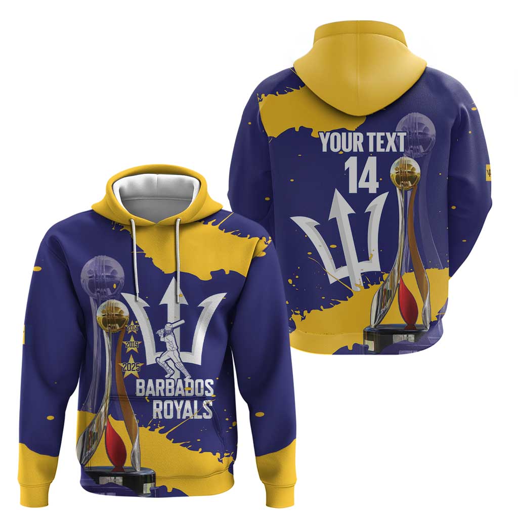 Barbados Royals Cricket Custom Hoodie 3rd Champions Trophy Proud - Blue - Wonder Print Shop