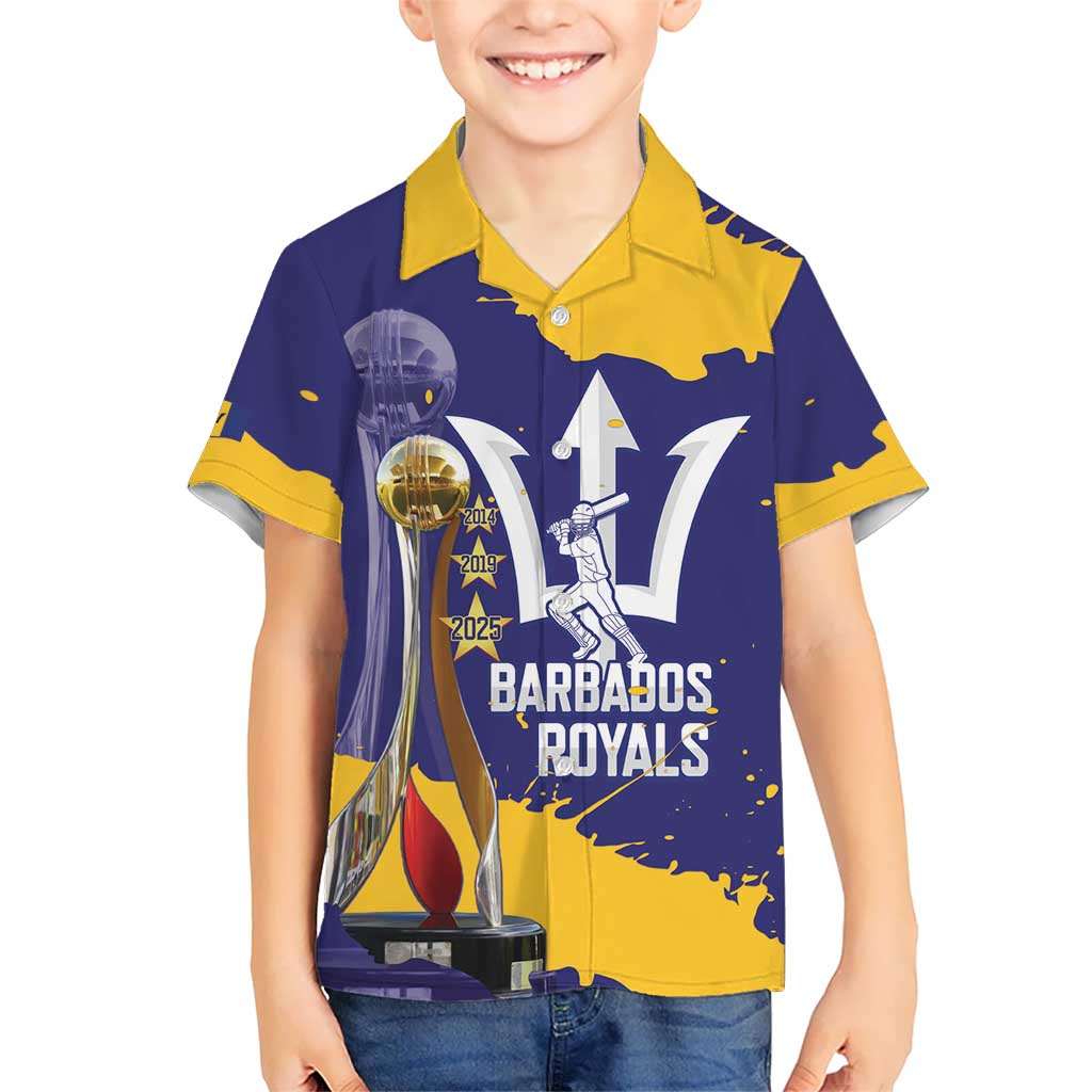 Barbados Royals Cricket Custom Kid Hawaiian Shirt 3rd Champions Trophy Proud - Blue - Wonder Print Shop