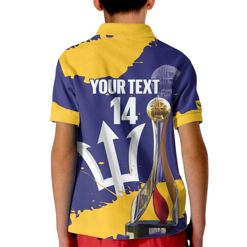 Barbados Royals Cricket Custom Kid Polo Shirt 3rd Champions Trophy Proud - Blue - Wonder Print Shop