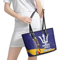 Barbados Royals Cricket Custom Leather Tote Bag 3rd Champions Trophy Proud - Blue - Wonder Print Shop