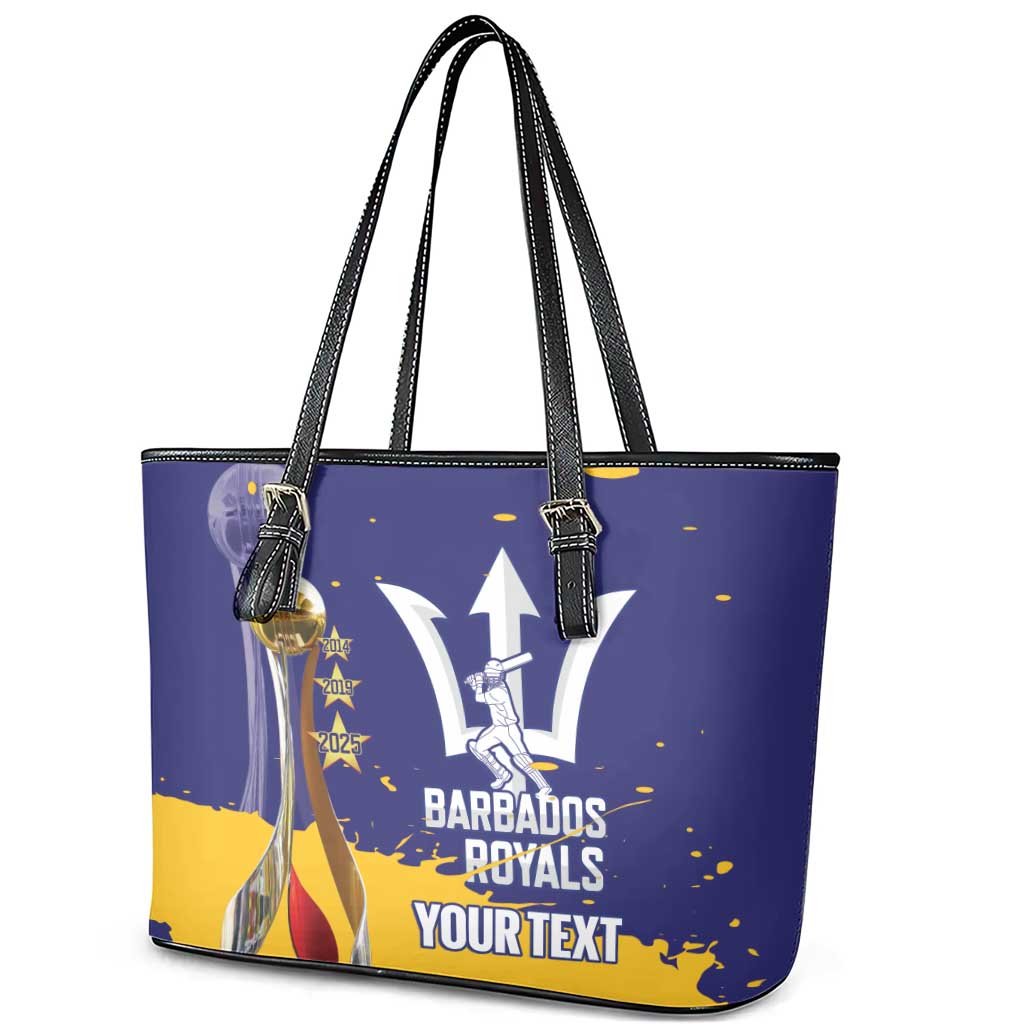 Barbados Royals Cricket Custom Leather Tote Bag 3rd Champions Trophy Proud - Blue - Wonder Print Shop