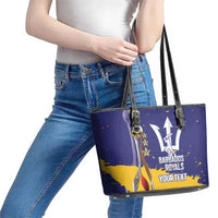 Barbados Royals Cricket Custom Leather Tote Bag 3rd Champions Trophy Proud - Blue - Wonder Print Shop