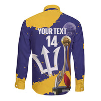 Barbados Royals Cricket Custom Long Sleeve Button Shirt 3rd Champions Trophy Proud - Blue - Wonder Print Shop
