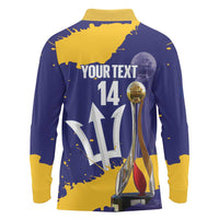 Barbados Royals Cricket Custom Long Sleeve Polo Shirt 3rd Champions Trophy Proud - Blue - Wonder Print Shop