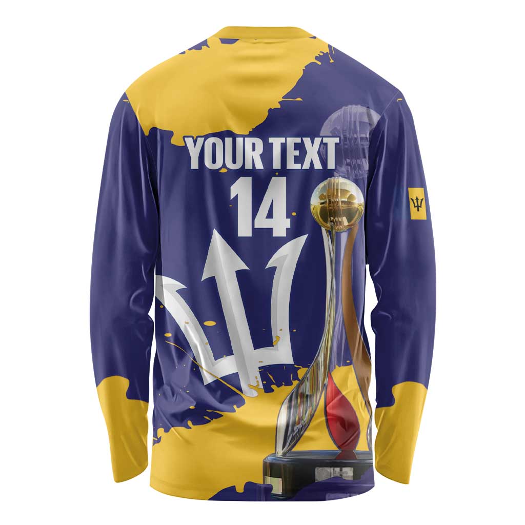 Barbados Royals Cricket Custom Long Sleeve Shirt 3rd Champions Trophy Proud - Blue - Wonder Print Shop
