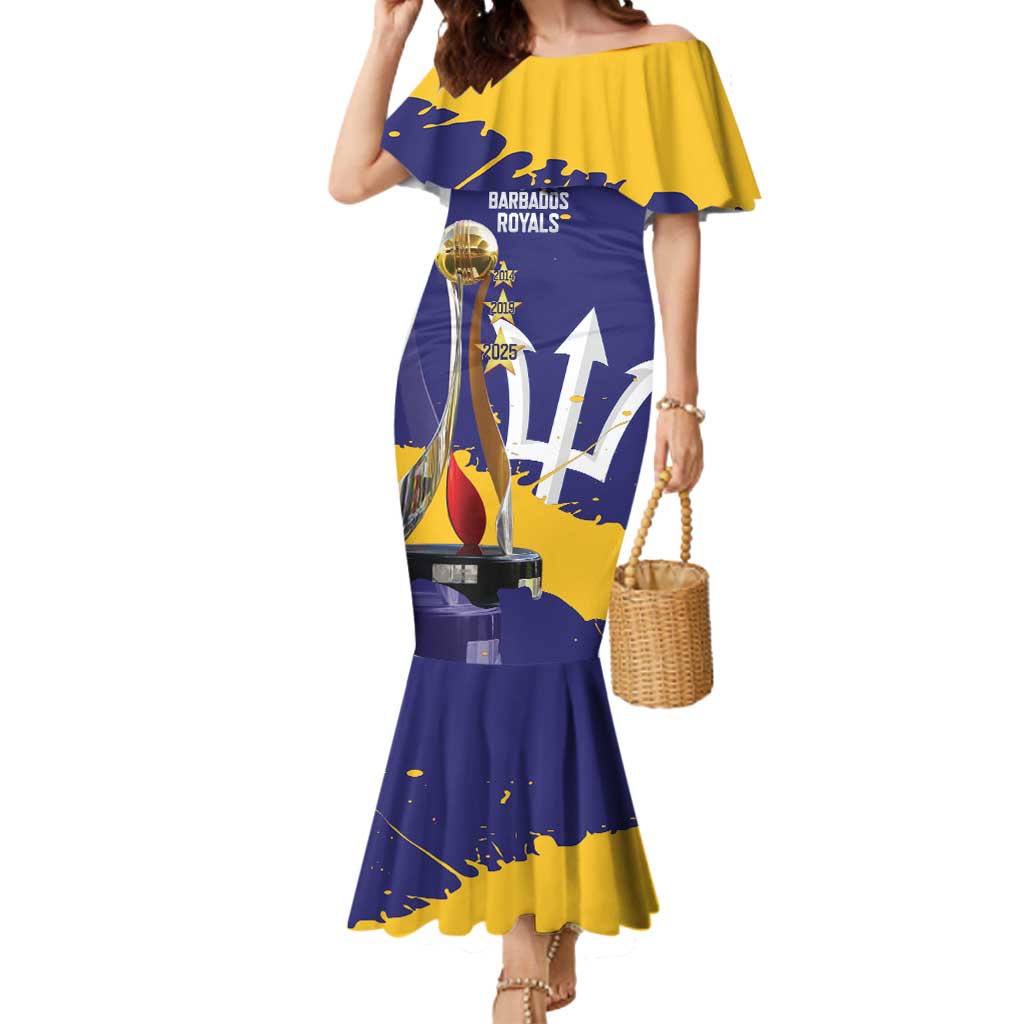 Barbados Royals Cricket Custom Mermaid Dress 3rd Champions Trophy Proud - Blue - Wonder Print Shop