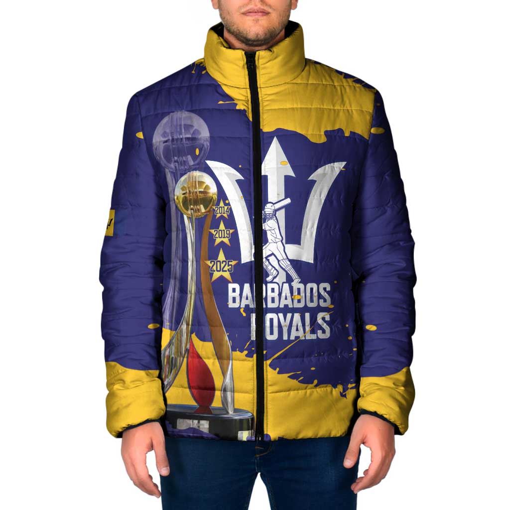 Barbados Royals Cricket Custom Padded Jacket 3rd Champions Trophy Proud - Blue - Wonder Print Shop