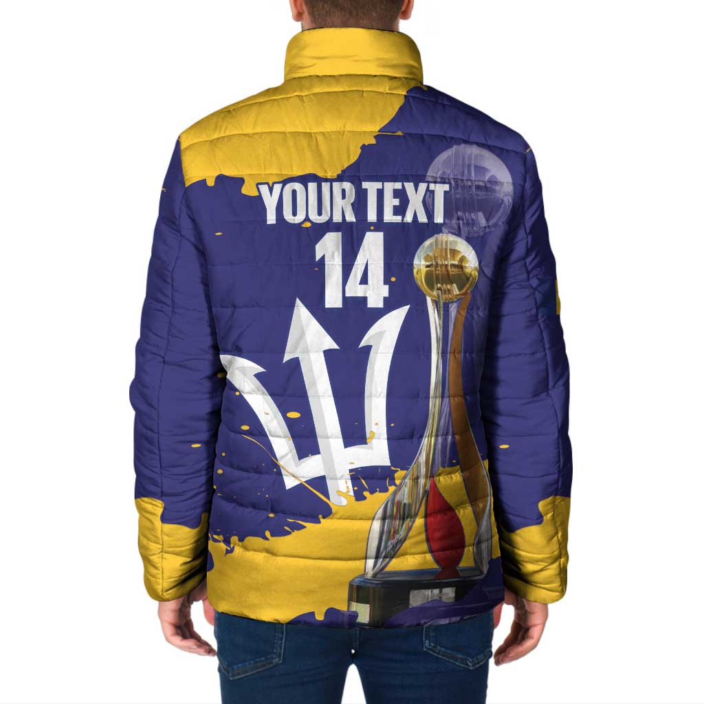 Barbados Royals Cricket Custom Padded Jacket 3rd Champions Trophy Proud - Blue - Wonder Print Shop