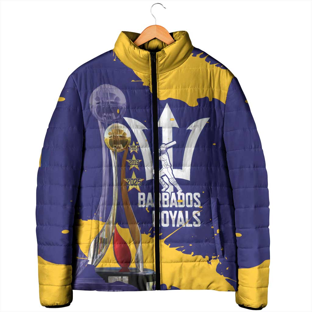Barbados Royals Cricket Custom Padded Jacket 3rd Champions Trophy Proud - Blue - Wonder Print Shop