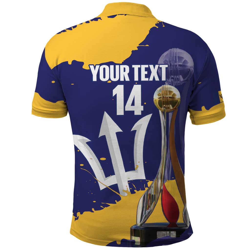 Barbados Royals Cricket Custom Polo Shirt 3rd Champions Trophy Proud - Blue - Wonder Print Shop