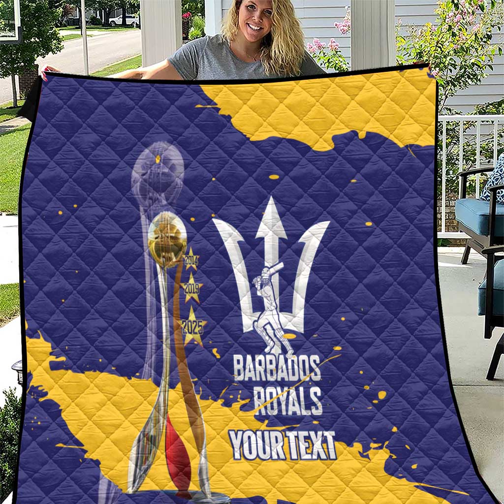 Barbados Royals Cricket Custom Quilt 3rd Champions Trophy Proud - Blue - Wonder Print Shop