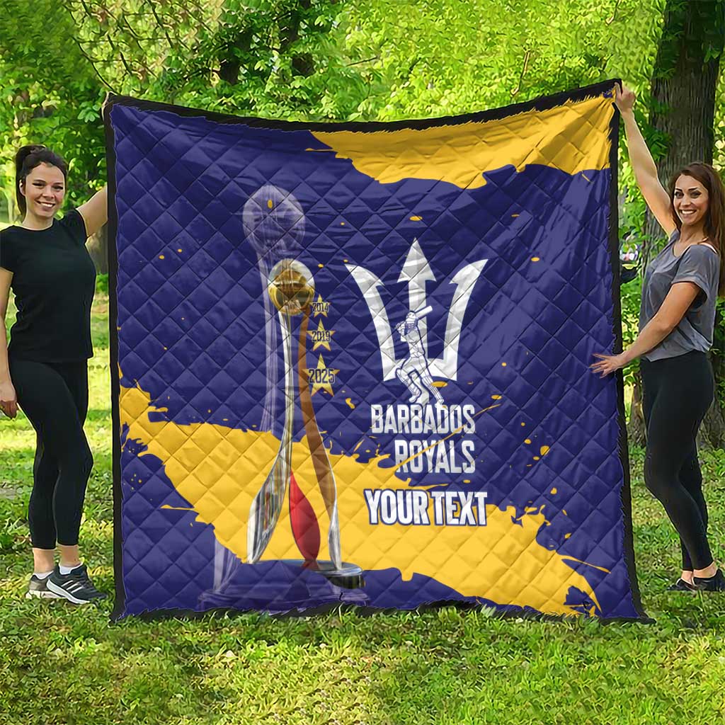 Barbados Royals Cricket Custom Quilt 3rd Champions Trophy Proud - Blue - Wonder Print Shop