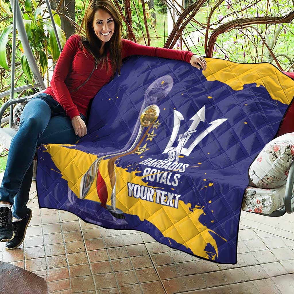 Barbados Royals Cricket Custom Quilt 3rd Champions Trophy Proud - Blue - Wonder Print Shop