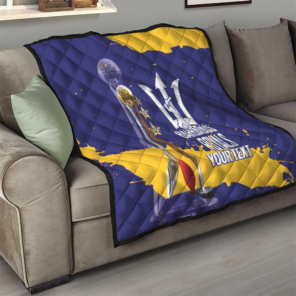 Barbados Royals Cricket Custom Quilt 3rd Champions Trophy Proud - Blue - Wonder Print Shop