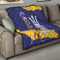 Barbados Royals Cricket Custom Quilt 3rd Champions Trophy Proud - Blue - Wonder Print Shop