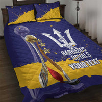 Barbados Royals Cricket Custom Quilt Bed Set 3rd Champions Trophy Proud - Blue - Wonder Print Shop