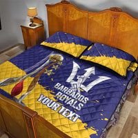 Barbados Royals Cricket Custom Quilt Bed Set 3rd Champions Trophy Proud - Blue - Wonder Print Shop