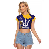 Barbados Royals Cricket Custom Raglan Cropped T Shirt 3rd Champions Trophy Proud - Blue - Wonder Print Shop