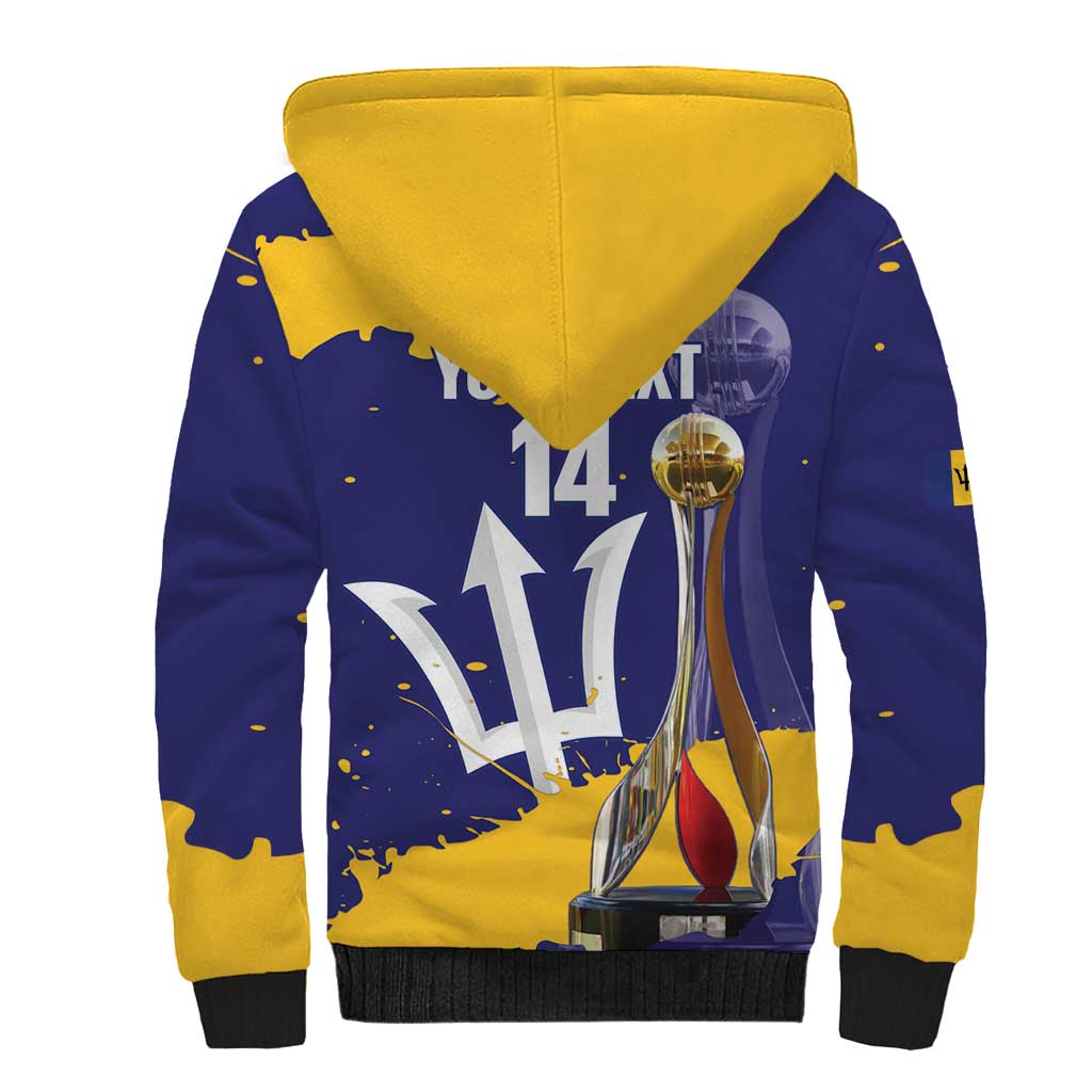 Barbados Royals Cricket Custom Sherpa Hoodie 3rd Champions Trophy Proud - Blue - Wonder Print Shop
