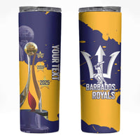 Barbados Royals Cricket Custom Skinny Tumbler 3rd Champions Trophy Proud - Blue - Wonder Print Shop