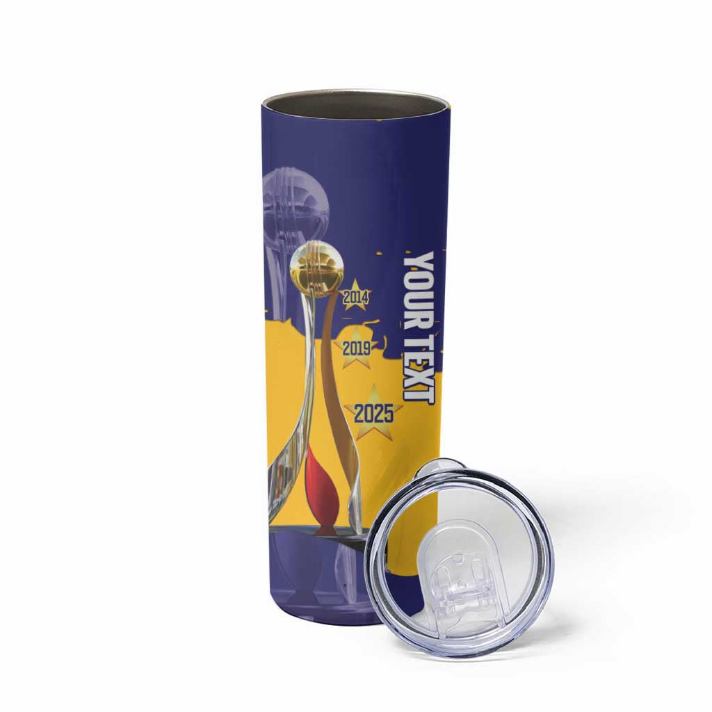 Barbados Royals Cricket Custom Skinny Tumbler 3rd Champions Trophy Proud - Blue - Wonder Print Shop