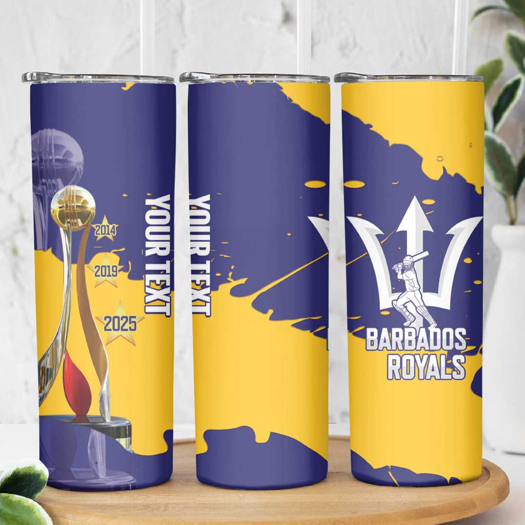 Barbados Royals Cricket Custom Skinny Tumbler 3rd Champions Trophy Proud - Blue - Wonder Print Shop