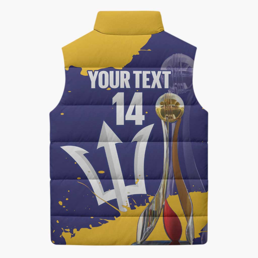 Barbados Royals Cricket Custom Sleeveless Puffer Jacket 3rd Champions Trophy Proud - Blue - Wonder Print Shop
