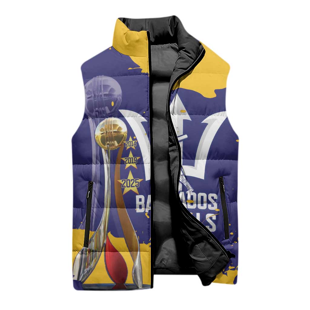 Barbados Royals Cricket Custom Sleeveless Puffer Jacket 3rd Champions Trophy Proud - Blue - Wonder Print Shop