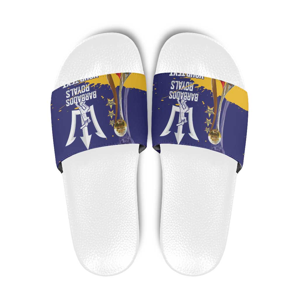 Barbados Royals Cricket Custom Slide Sandals 3rd Champions Trophy Proud - Blue - Wonder Print Shop