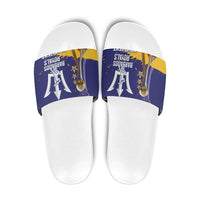Barbados Royals Cricket Custom Slide Sandals 3rd Champions Trophy Proud - Blue - Wonder Print Shop