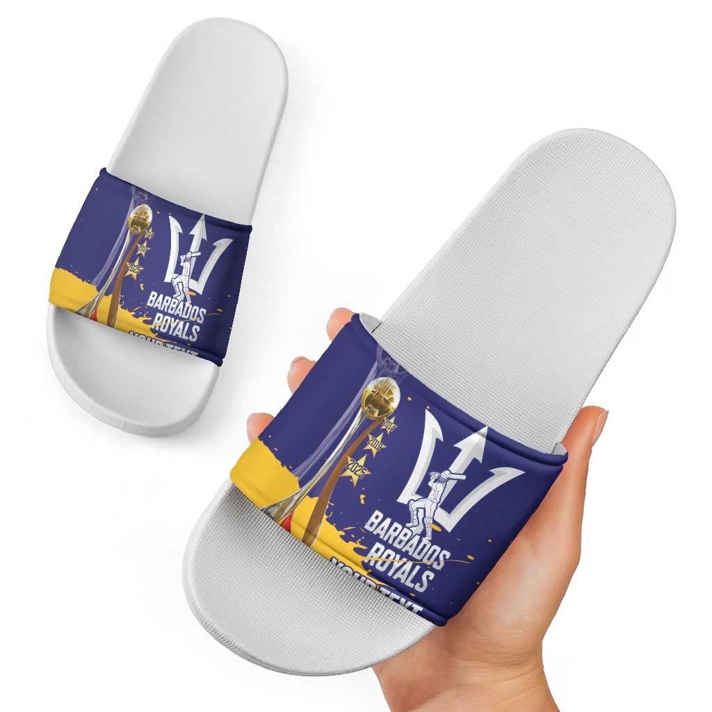 Barbados Royals Cricket Custom Slide Sandals 3rd Champions Trophy Proud - Blue - Wonder Print Shop