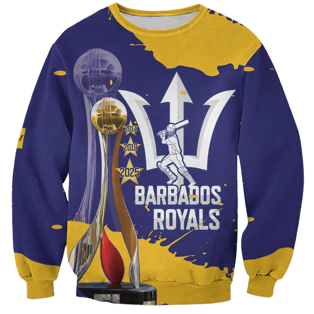 Barbados Royals Cricket Custom Sweatshirt 3rd Champions Trophy Proud - Blue - Wonder Print Shop
