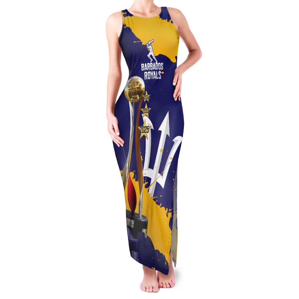 Barbados Royals Cricket Custom Tank Maxi Dress 3rd Champions Trophy Proud - Blue - Wonder Print Shop